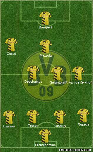 Borussia Dortmund 4-3-2-1 football formation