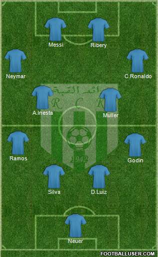 Raed Chabab Kouba 5-3-2 football formation