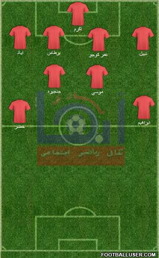 Abha 3-4-3 football formation