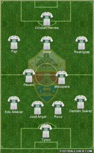Elche C.F., S.A.D. 4-2-3-1 football formation