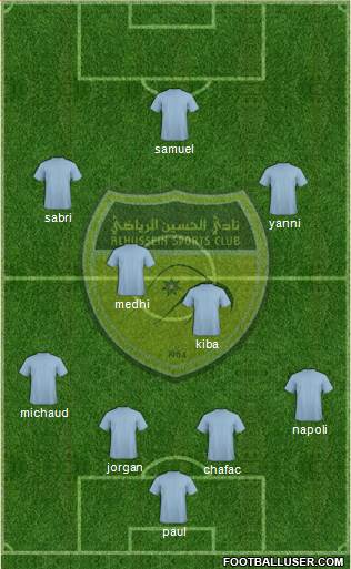 Al-Hussein 4-3-2-1 football formation
