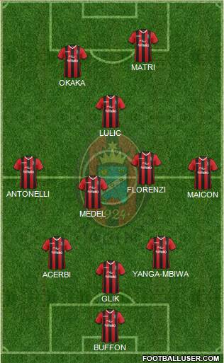Virtus Lanciano 3-4-1-2 football formation