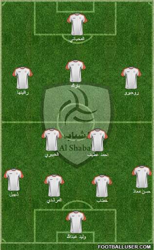 Al-Shabab (KSA) 4-2-3-1 football formation