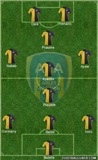 Athlétic Club Arles-Avignon 3-5-2 football formation