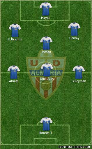 U.D. Almería S.A.D. 4-3-1-2 football formation
