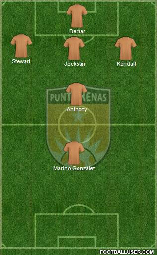 AD Municipal Puntarenas 4-3-2-1 football formation