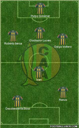 Aldosivi 3-4-2-1 football formation