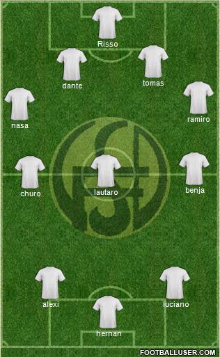 Flandria 4-4-2 football formation