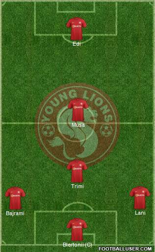 Young Lions 3-5-2 football formation