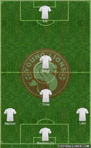 Young Lions 3-5-1-1 football formation