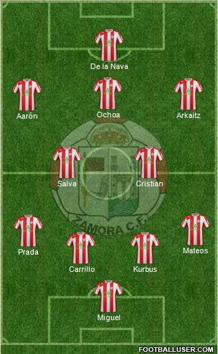 Zamora C.F. 4-2-3-1 football formation