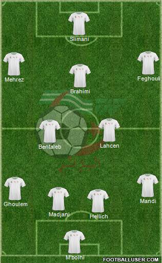 Algeria 4-2-3-1 football formation