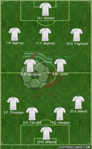 Algeria 4-2-3-1 football formation