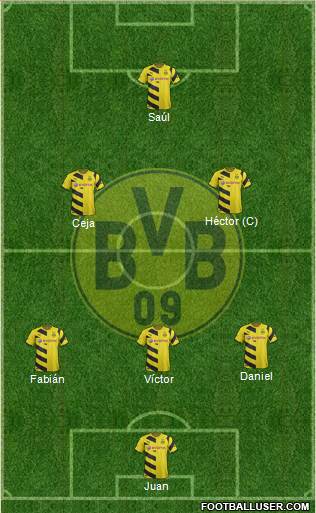 Borussia Dortmund 5-4-1 football formation