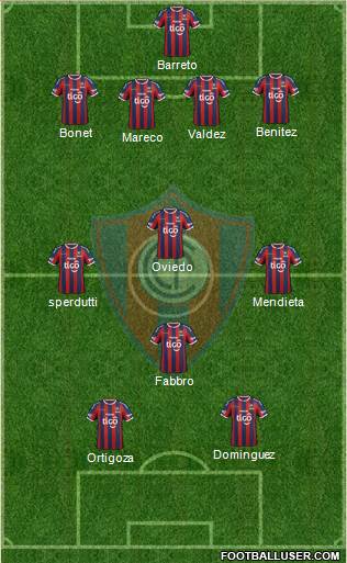 C Cerro Porteño 4-3-1-2 football formation