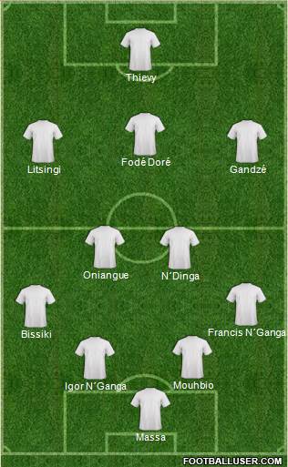 Pro Evolution Soccer Team 4-2-3-1 football formation