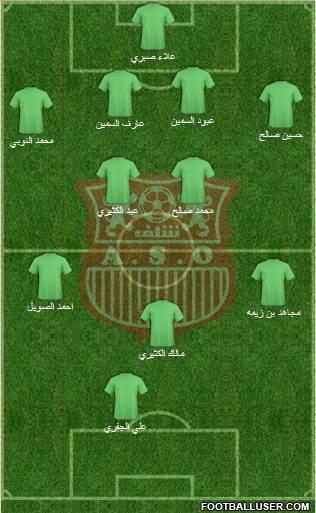 Amel Saad Olympic Chlef 4-2-1-3 football formation
