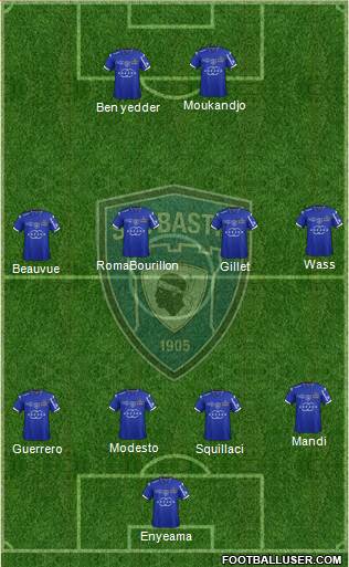 Sporting Club Bastia 4-3-3 football formation