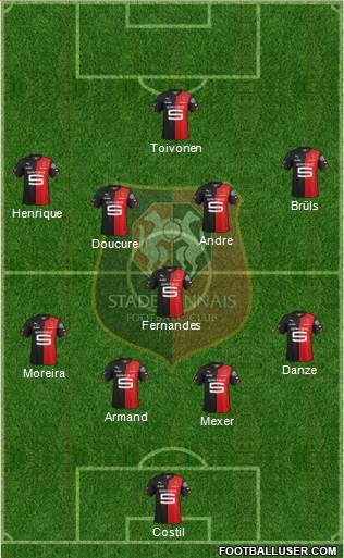 Stade Rennais Football Club 4-3-1-2 football formation