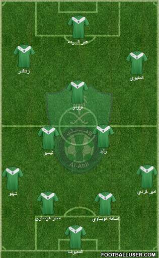 Al-Ahli (KSA) 4-4-1-1 football formation
