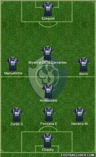 CS Cartaginés 3-5-2 football formation