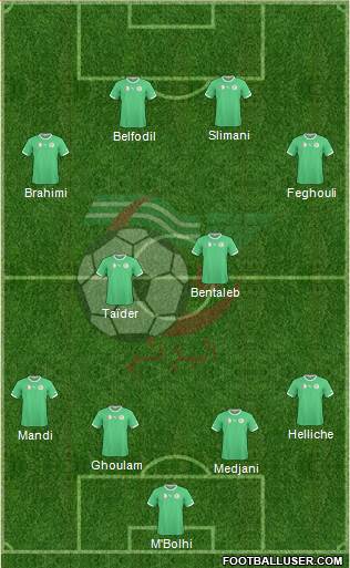 Algeria 4-2-2-2 football formation
