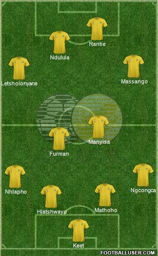 South Africa 4-2-2-2 football formation