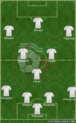 Algeria 4-3-2-1 football formation