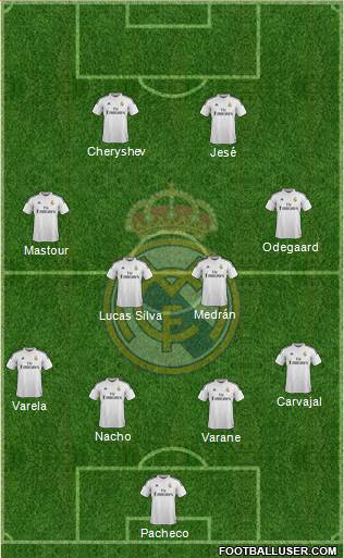 Real Madrid C.F. 4-2-2-2 football formation