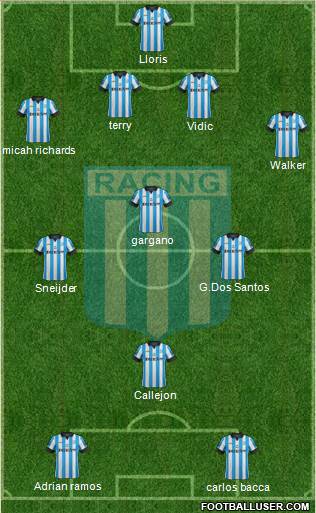 Racing Club 4-3-1-2 football formation