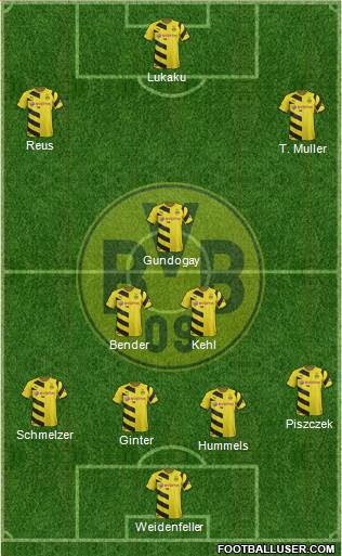 Borussia Dortmund 3-5-1-1 football formation