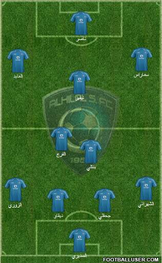 Al-Hilal (KSA) 4-2-3-1 football formation