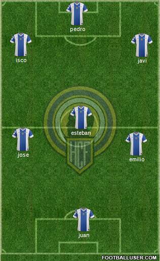 Hércules C.F., S.A.D. 4-1-4-1 football formation