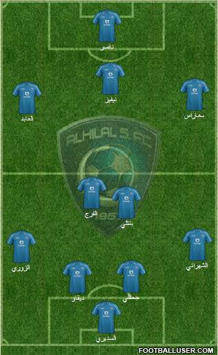 Al-Hilal (KSA) 4-2-3-1 football formation