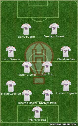 Huracán 4-4-2 football formation