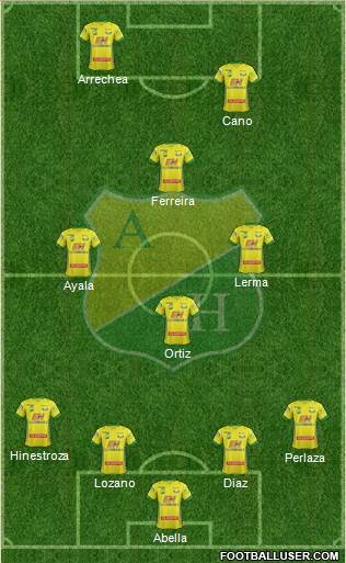 CD Atlético Huila 4-3-1-2 football formation