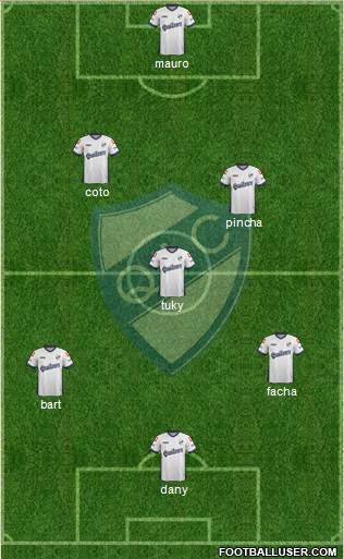 Quilmes 4-3-1-2 football formation