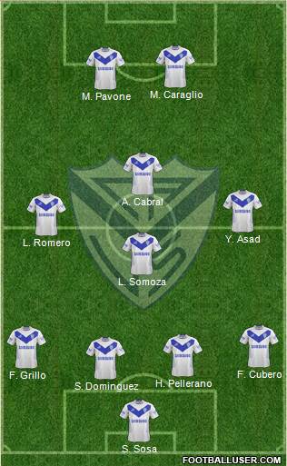 Vélez Sarsfield 4-3-1-2 football formation