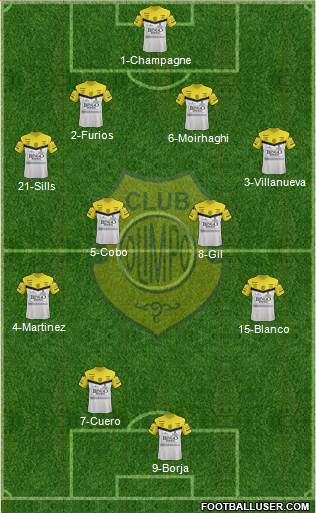 Olimpo de Bahía Blanca 4-4-2 football formation