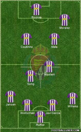 R. Valladolid C.F., S.A.D. 4-4-2 football formation