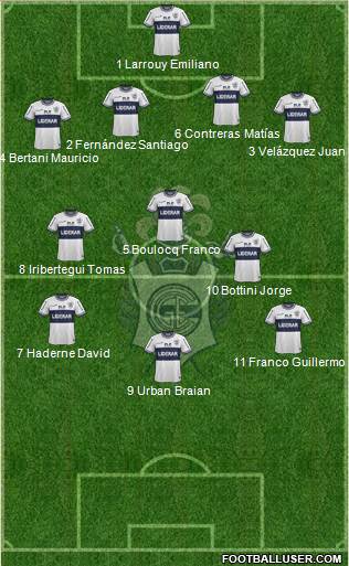 Gimnasia y Esgrima de La Plata 4-4-2 football formation