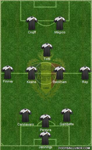 Belgium 3-4-3 football formation