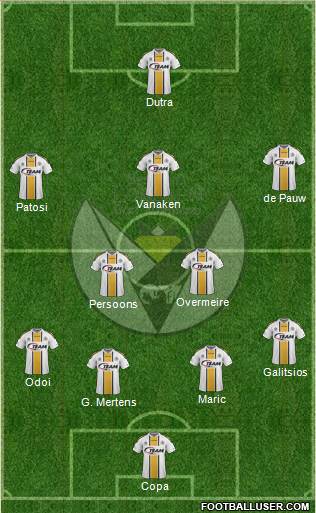 Sporting Lokeren OVl 3-5-1-1 football formation