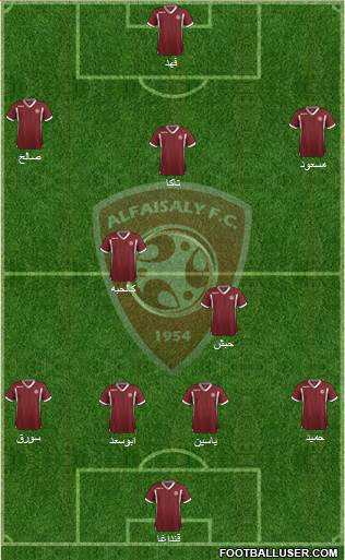 Al-Faysali (KSA) 3-4-3 football formation
