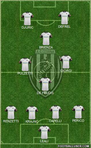 Cesena 4-3-1-2 football formation