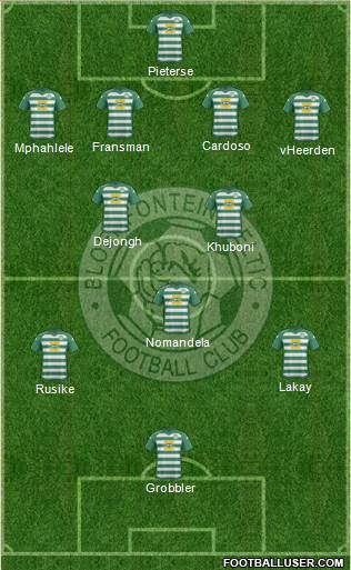 Bloemfontein Celtic 4-2-3-1 football formation