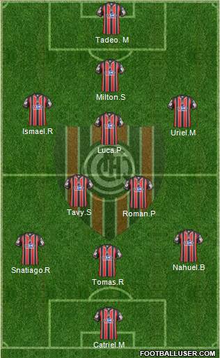 Chacarita Juniors 4-5-1 football formation