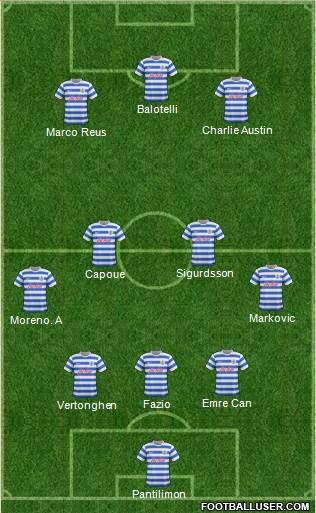 Queens Park Rangers 3-4-3 football formation