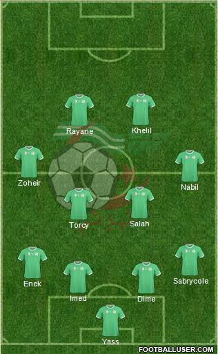 Algeria 4-2-2-2 football formation