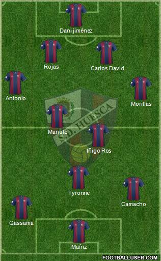 S.D. Huesca 4-2-3-1 football formation